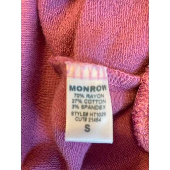 NWT Monrow Super Soft Pink Sweatshirt With Ruffle Insert Womens Sz Small - Picture 5 of 5